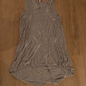 bryn Walker Sleeveless Textured Gray Tank Top